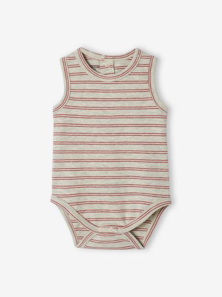 Pack of 3 Sleeveless Bodysuits for Babies turmeric 