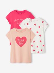 -Pack of 3 Assorted T-shirts, Iridescent Details for Girls