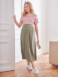 -Long Skirt in Cotton Gauze for Maternity