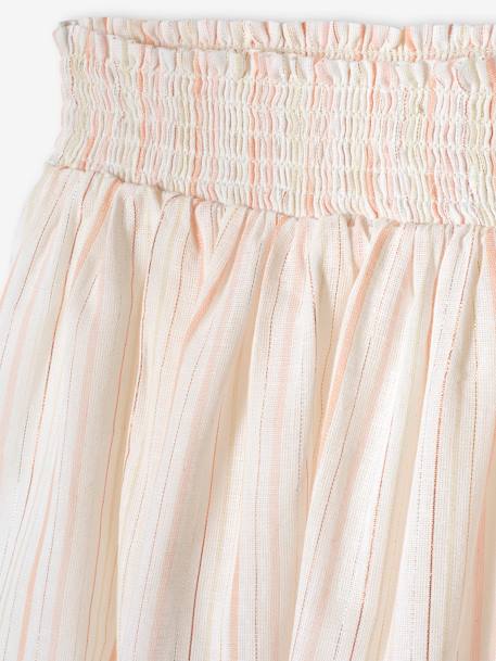 Striped Occasionwear Skirt, Shimmery Thread, for Girls ecru 