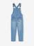 Denim Dungarees with Embroidered Flower Detail for Girls stone 