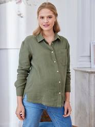 Maternity-Nursing Clothes-Shirt in Cotton Gauze, Maternity & Nursing Special