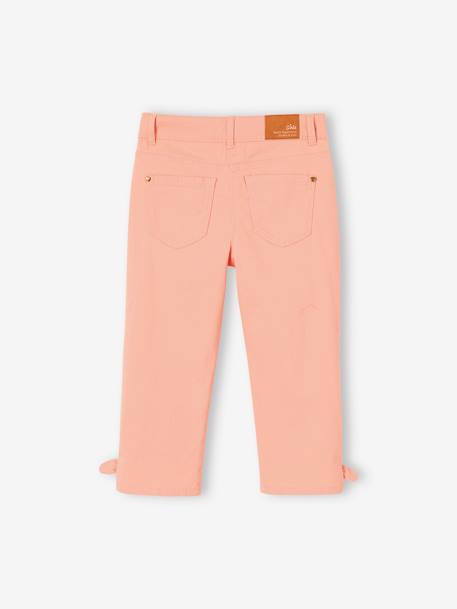 Cropped Trousers with Bows for Girls peach 