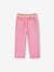 Paperbag Cropped Trousers with Floral Belt for Girls rose 