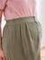 Long Skirt in Cotton Gauze for Maternity BROWN LIGHT SOLID+olive 