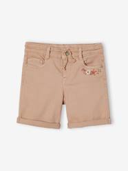 Girls-Shorts-Embroidered Floral Bermuda Shorts for Girls