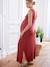 Long Sleeveless Jersey Knit Dress for Maternity terracotta 