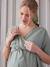 Short Wrap-Over Dress, Maternity & Nursing Special sage green 