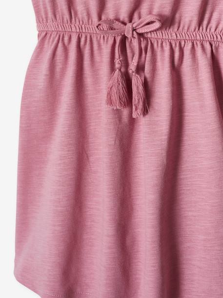 Dress with Details in Broderie Anglaise for Girls aqua green+mauve+pale pink+PINK DARK SOLID 