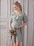Short Wrap-Over Dress, Maternity & Nursing Special sage green 