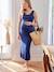 Long Sleeveless Dress in Rib Knit for Maternity navy blue 