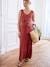 Long Sleeveless Jersey Knit Dress for Maternity terracotta 