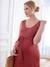 Long Sleeveless Jersey Knit Dress for Maternity terracotta 