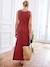 Long Sleeveless Jersey Knit Dress for Maternity terracotta 