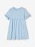 Short Sleeve Dress in Broderie Anglaise, for Girls grey blue+peach 