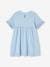 Short Sleeve Dress in Broderie Anglaise, for Girls grey blue+peach 