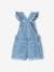 Denim Dungarees, Thin Ruffled Straps, for Girls double stone 