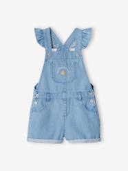 -Denim Dungarees, Thin Ruffled Straps, for Girls