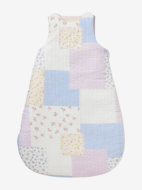 Sleeveless Baby Sleeping Bag in Cotton Gauze, Cottage multicoloured 