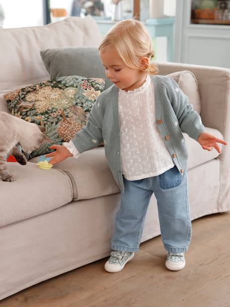 Blouse in Broderie Anglaise for Babies pale pink+white 