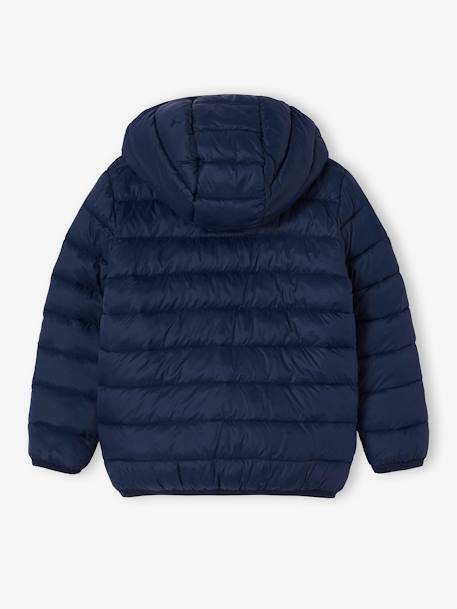 Lightweight Jacket with Recycled Polyester Padding & Hood for Boys BEIGE DARK SOLID WITH DESIGN+denim blue+English green+green+navy blue+petrol blue 