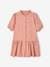 Cotton Gauze Dress with Buttons, 3/4 Sleeves, for Girls blush 