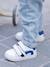 Hook-and-Loop Fastening Leather Trainers for Babies blue+white 