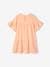 Cotton Gauze Dress for Girls rosy apricot+sky blue 