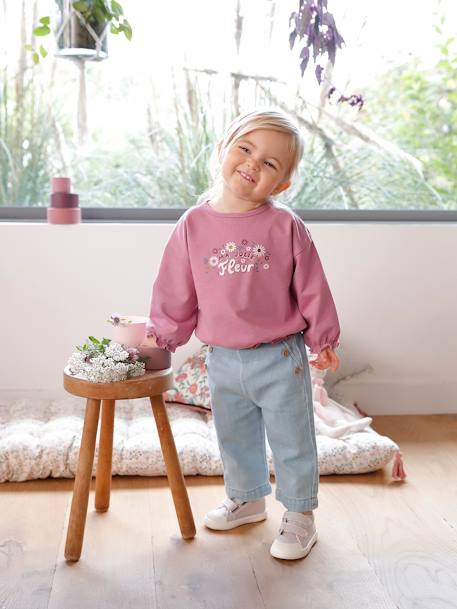 Printed Sweatshirt for Babies mauve 