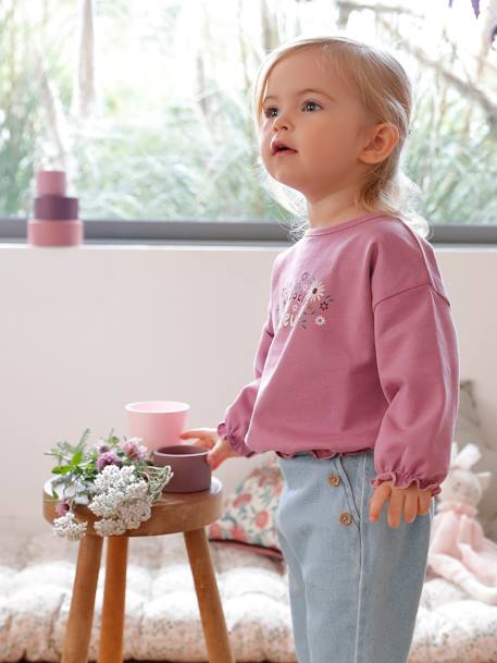 Printed Sweatshirt for Babies mauve 