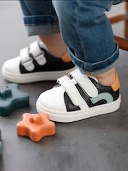 Shoes-Baby Footwear-Hook-and-Loop Fastening Leather Trainers for Babies