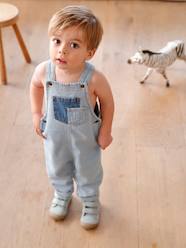 -Denim Dungarees, Contrasting Pockets, for Babies