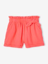 Paperbag Shorts in Cotton Gauze for Girls