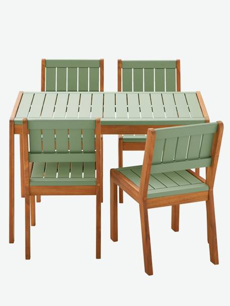 Set of 2 Outdoor Chairs for Preschoolers, Summer khaki 