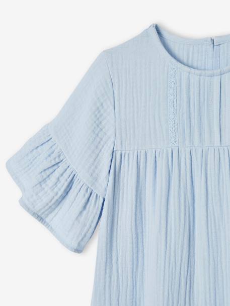 Cotton Gauze Dress for Girls sky blue 