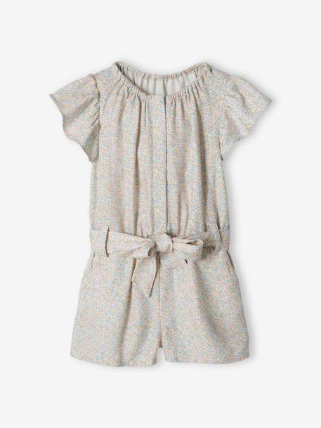 Jumpsuit for Girls BEIGE LIGHT ALL OVER PRINTED+ecru+printed white 