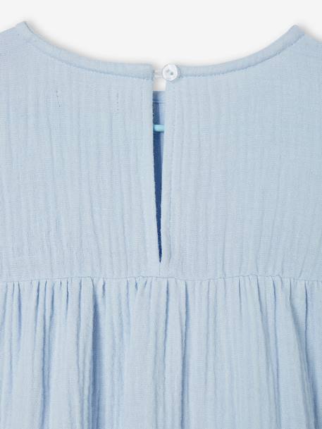 Cotton Gauze Dress for Girls sky blue 