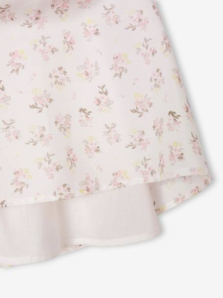 Special Occasion Floral Skirt for Girls ecru+WHITE LIGHT ALL OVER PRINTED 