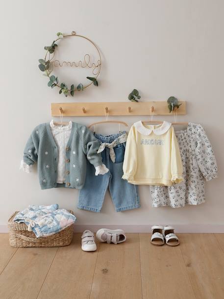 Blouse in Broderie Anglaise for Babies pale pink+white 