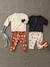 Jumper & Fleece Trouser Combo for Babies GREY DARK SOLID+khaki 