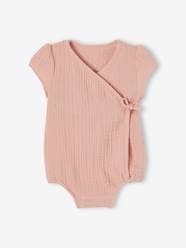 Baby-Bodysuits & Sleepsuits-Cotton Gauze Bodysuit for Newborn Babies