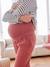 Maternity Trousers in Cotton Gauze GREEN MEDIUM SOLID+navy blue+terracotta 