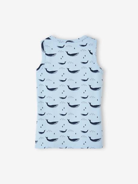 Pack of 3 'Whales' Tank Tops for Boys sky blue 