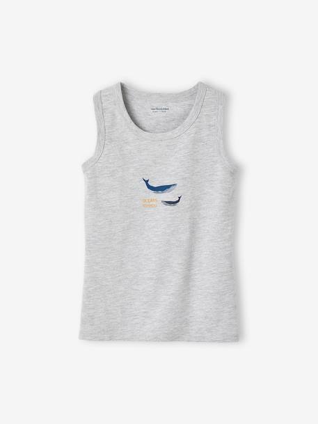 Pack of 3 'Whales' Tank Tops for Boys sky blue 