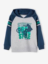 Boys-Hooded Sweatshirt, Graphic Motif, Raglan Sleeves, for Boys