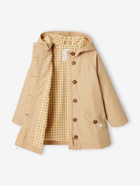 Hooded Trench Coat, Midseason Special, for Girls beige+khaki 