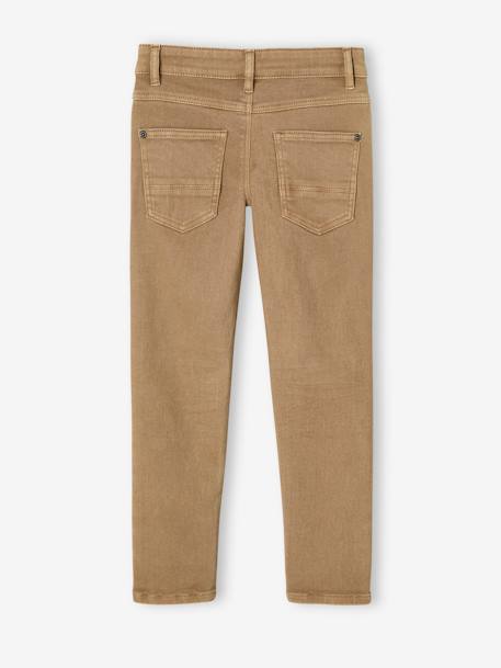 NARROW Hip, MorphologiK Slim Leg Coloured Trousers, for Boys beige+chocolate+green+grey green+khaki+night blue+slate blue+tomato red 