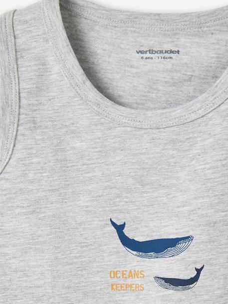 Pack of 3 'Whales' Tank Tops for Boys sky blue 