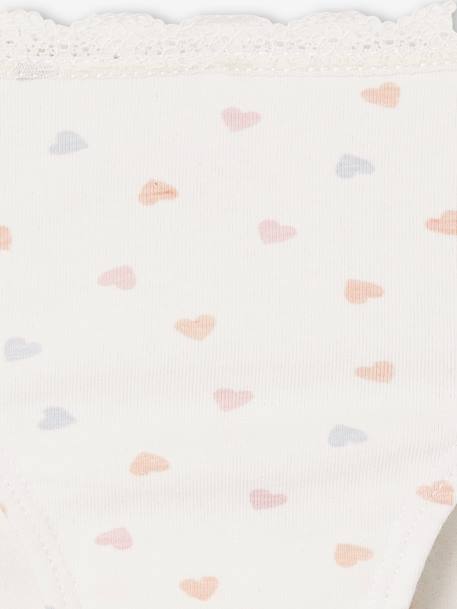 Pack of 5 Hearts Briefs, for Girls lilac 