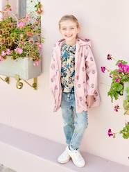 Girls-Coats & Jackets-Trenchcoats & Raincoats-Floral Raincoat with Hood, for Girls